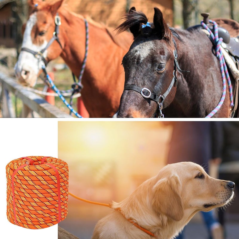 IHDYPPEW 1/2 Inch 100 FT Tree Felling Rope, Professional Static Rope, Orange Versatile Arborist Logging Ropes for Tree Pulling, Bull Pulling, Sturdy Ropes for Adults, and More - Image 4